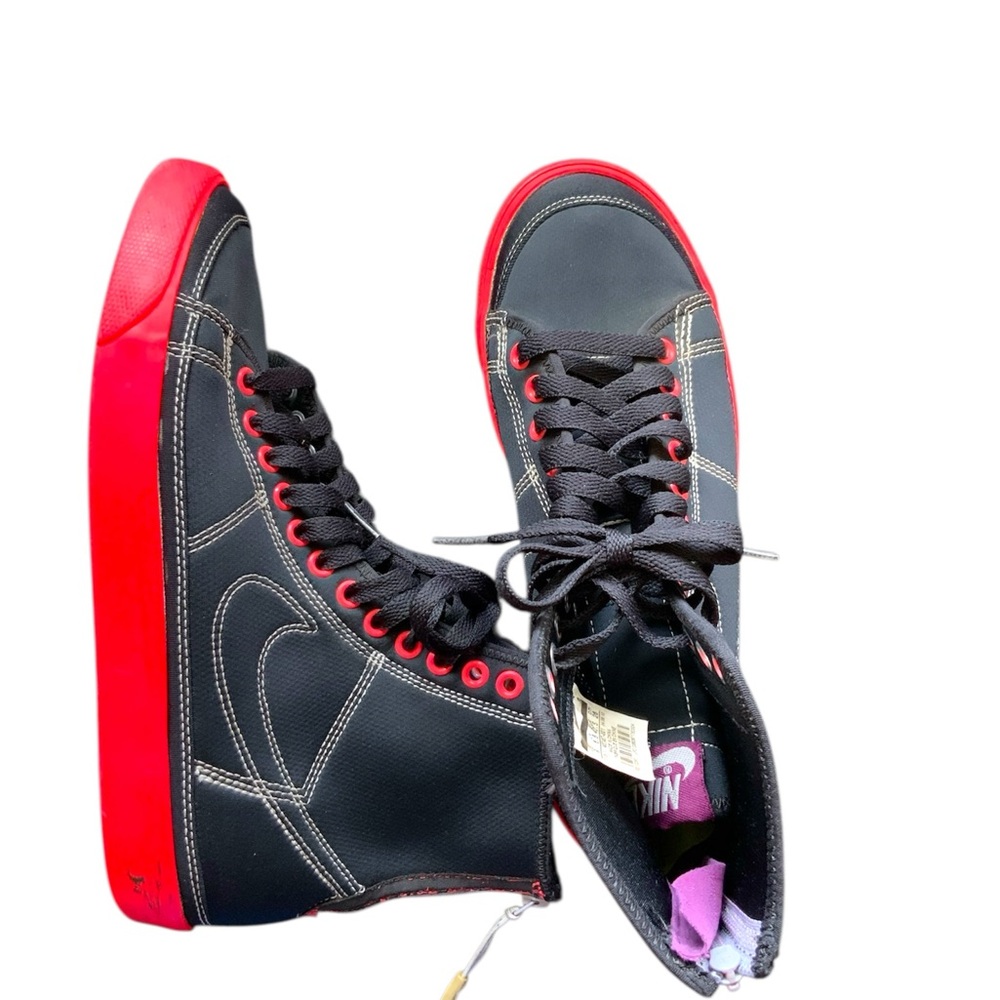 Nike Black and Red High-Top Sneakers